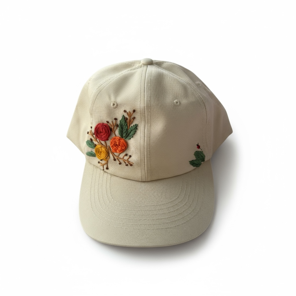 Hand embroidered hat