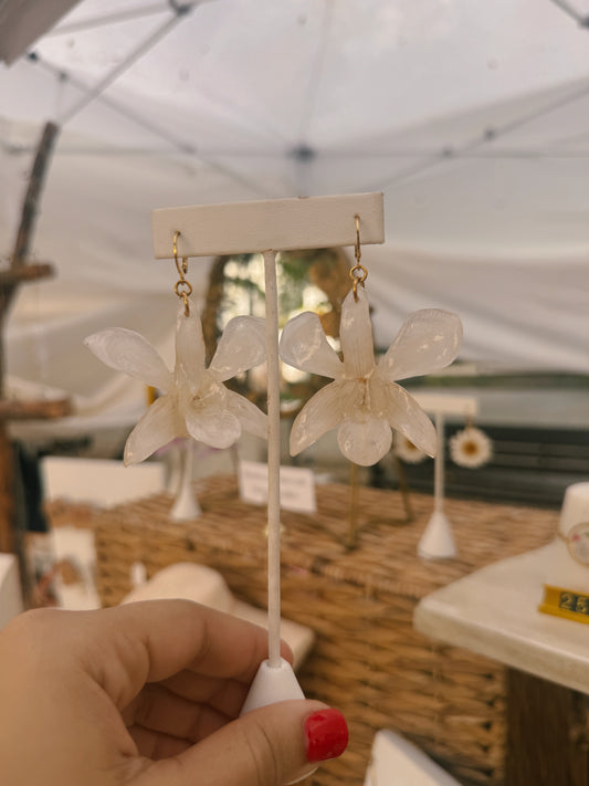 White Orchid earrings