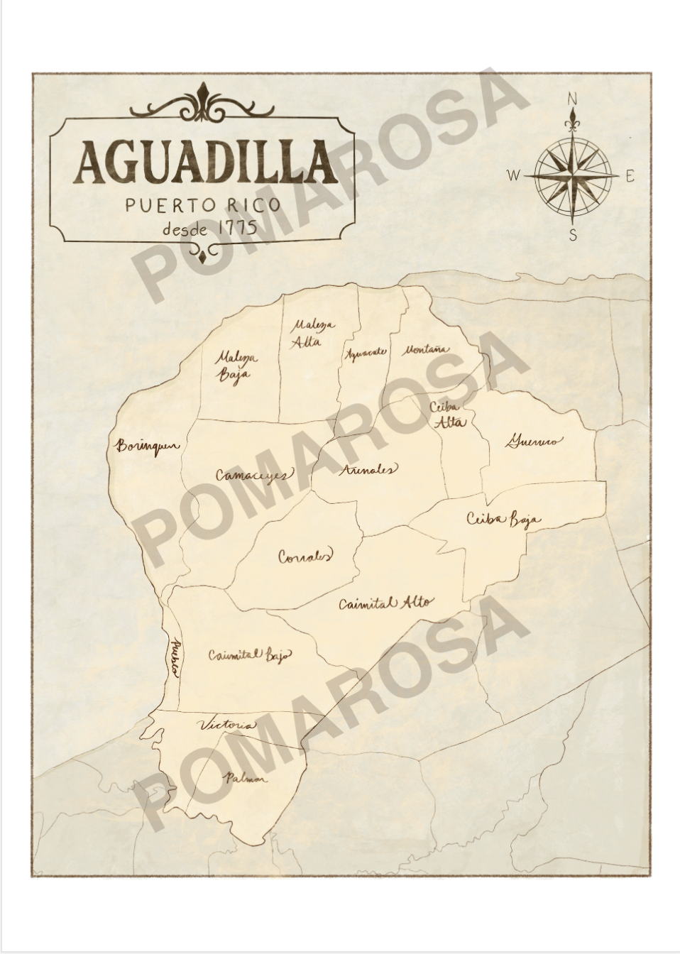 Aguadilla Puerto Rico Original Map